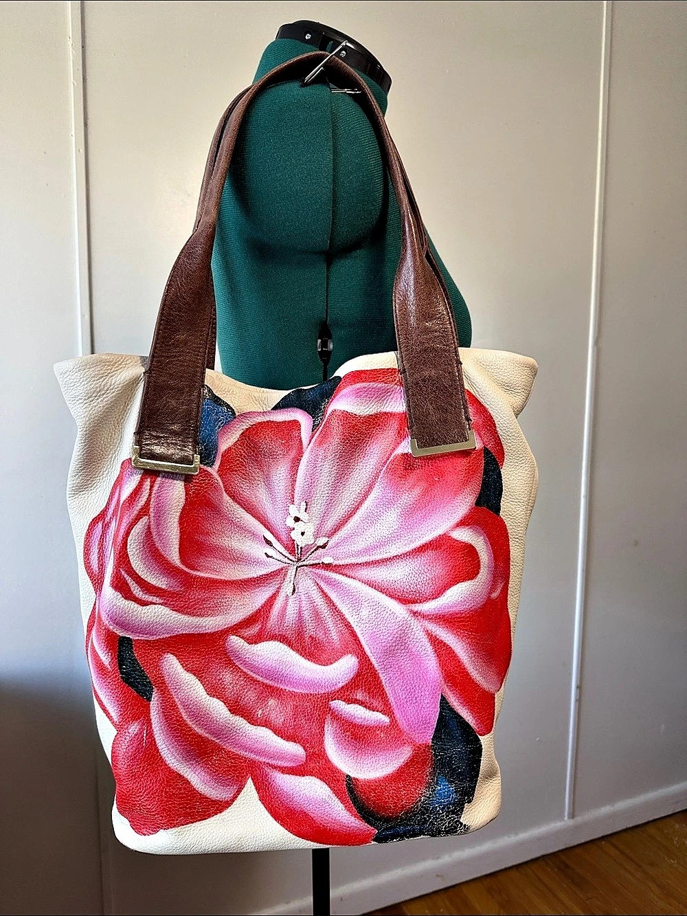 Elliott Lucca Floral Tote in White & Pink